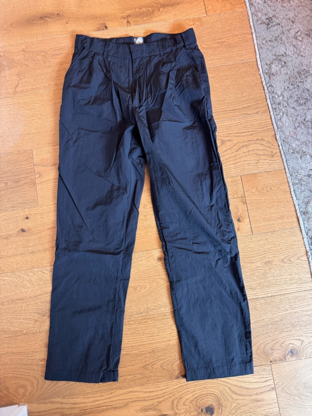 Men's Black Casual Straight-Leg Pants